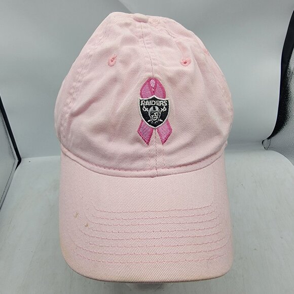 Reebok Raiders Las Vegas LA Oakland Pink Womens Breast Cancer Hat Football Cap - Picture 1 of 10